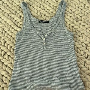 Brandy Melville Blue and White Striped Tank